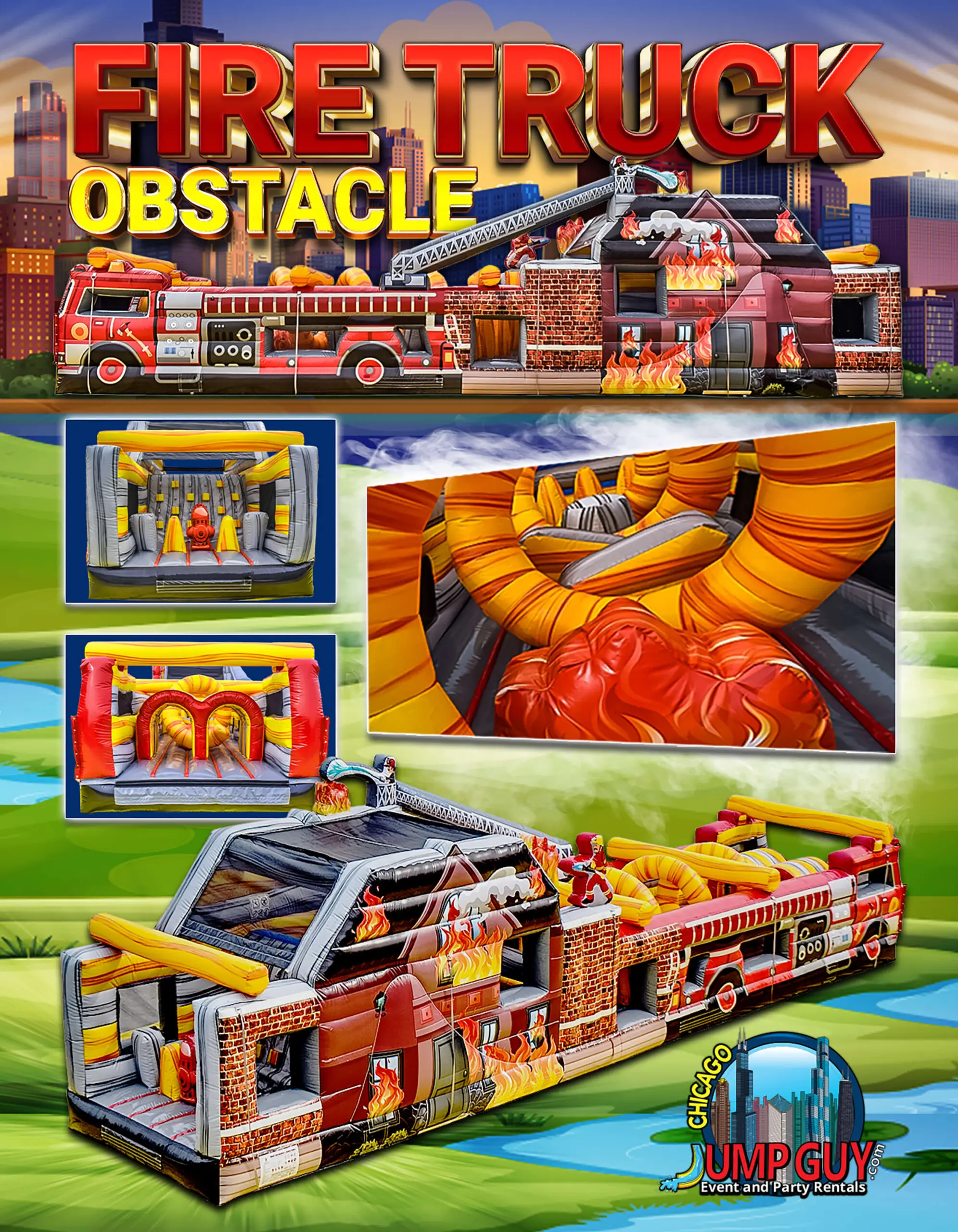 Firetruck Obstacle Course rental in Arlington Heights, IL (60004/60005) by Jump Guy Party Rentals